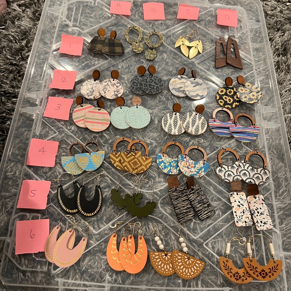 Brinley & Company Earrings lot-24 Pairs! Leather And Nickel Free